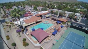 Scottsdale Camelback Resort Overhead Drone Shot