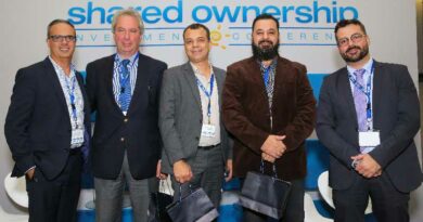 Participants in the Developer’s Forum session during the 21st International Shared Ownership Investment Conference in São Paulo, Brazil. Pictured left to right: Marcos Agostini, Interval’s executive vice president of global sales and business development; Roberto Rotter, executive director of Plaza Hotéis and Plaza Vacation Club; Jimmy Reile Nogueira, director of JRC Engenharia, developer of Five Senses Resort; Marcos Dantas Caldas, executive director of Grupo Hospedar; and Fernando Martinelli, Interval’s executive director of business development for Brazil.