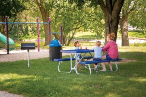 Kay Park Table, Grill, and Trash Receptacle