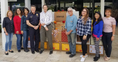 City of South Miami officials and Interval International employees celebrate the company’s 23rd annual Thanksgiving Food Drive.