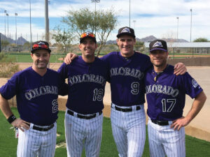 Nick (second from left) and the three friends who attended camp with him.