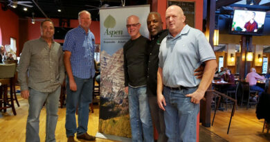 (Left to right) Buzz Waloch, John Brewer, Mike Seuell, David Combs, and Ray Genrich of Aspen National Collections