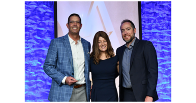 Nick Doran, Kimberly Tramontana and Rick Tramontana celebrate winning the ACE Innovator Award at the ARDA Award Ceremony held in Orlando, Florida in June.