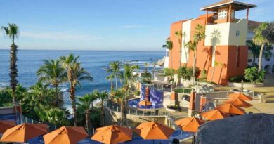 Poolside at the Sirena del Mar in Cabo San Lucas, Mexico.