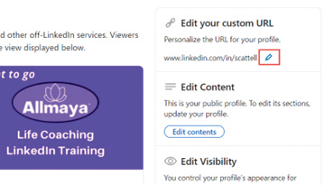 Edit your custom Linkedin URL