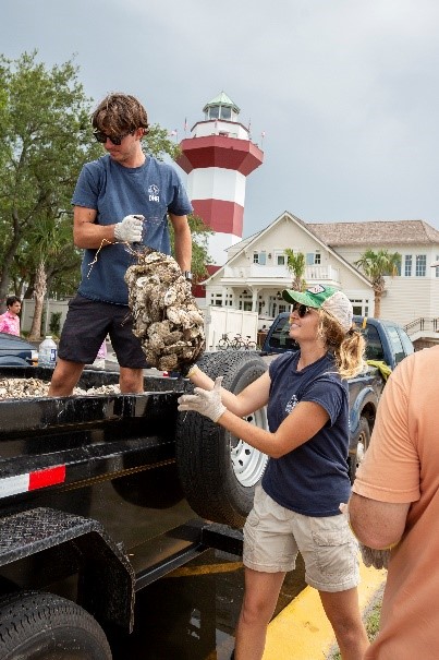 new oyster reef along the 18th fairway of famed Harbour Town Golf Links