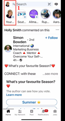 Pronunciation to Your Linkedin Profile - 1 1.	Go to your profile on the LinkedIn mobile app (click the mini-me circle at the top left corner)