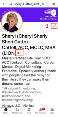 Pronunciation to Your Linkedin Profile - 2. Click on the pencil at the top of your profile to edit