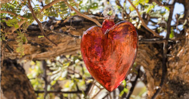 Celebrate Valentine’s Day with distinctive hand-blown glass hearts