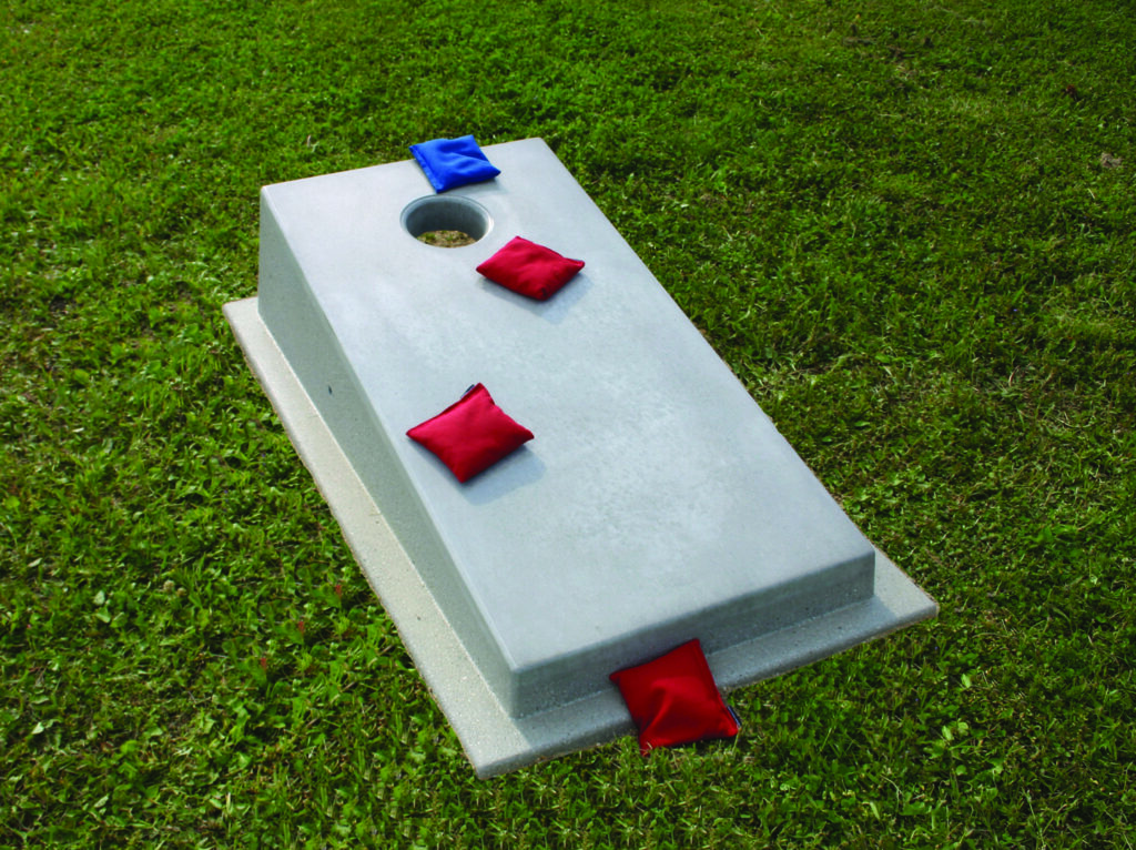 Durable corn hole sets from Key Park provide a low-maintenance recreation alternative.