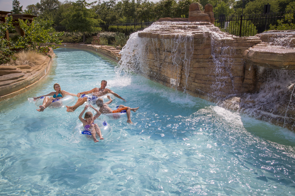 The Gaylord Texan Resort in Grapevine, Texas, features a stunning 10-acre Paradise Springs Water Park with a winding lazy river, waterslides, private cabanas for rent, plus much more. Photo courtesy of Aquatic Development Group.