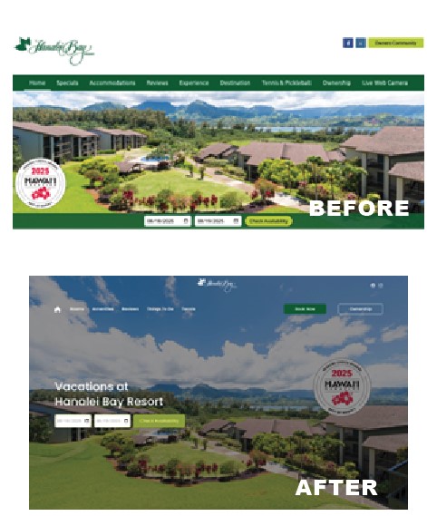 before after Hanalei Bay Resorts