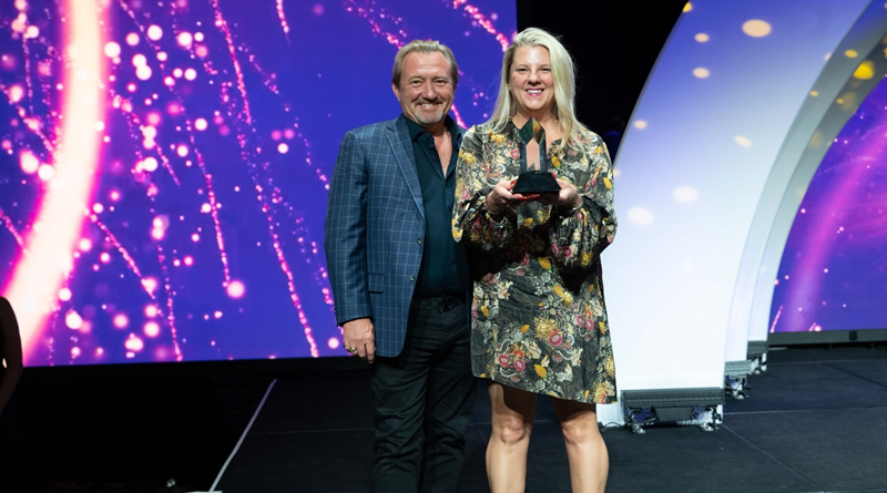 ConversionIQ.ai co-founders Jason and Brooke Tremblay receiving the 2026 ARDY Award for Best AI Product 2026